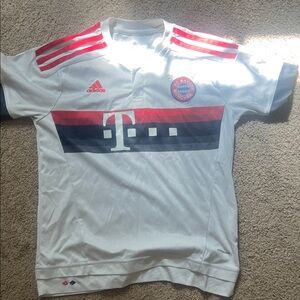 Adidas Kids White and Red Striped Jersey